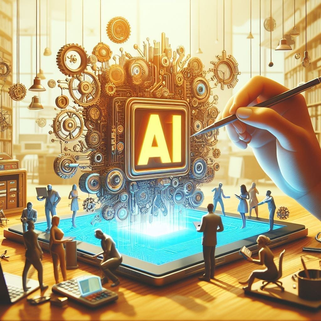 A futuristic concept image of AI trends and technologies shaping industries.